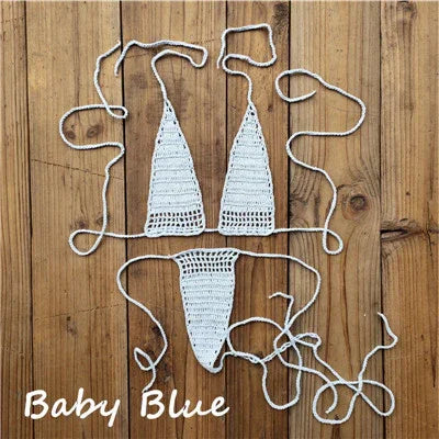 Micro bikini sexy crochet tricoté extrême string ficelle deux pièces San Cual - GUAPPAA