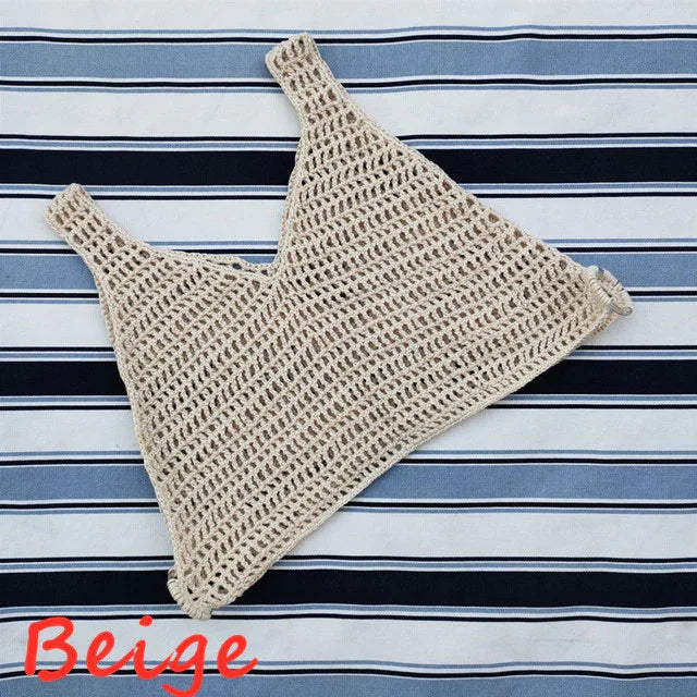 Crop top crochet tricoté de plage Cello - GUAPPAA