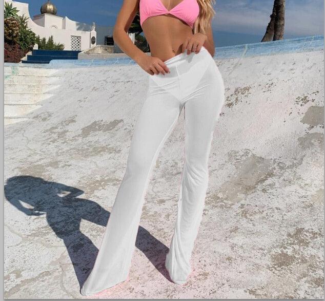 S M L XL Pantalon femme transparent couvre bikini mesh tulle - GUAPPAA