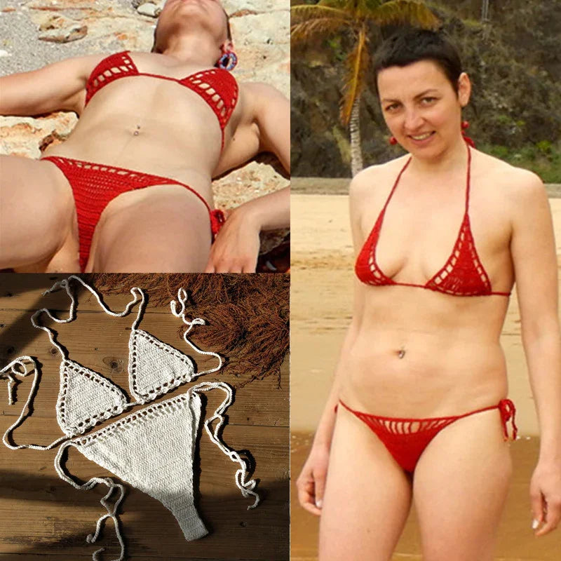 Micro bikini brésilien sexy string ficelle crochet tricoté fait main Ibufera - GUAPPAA