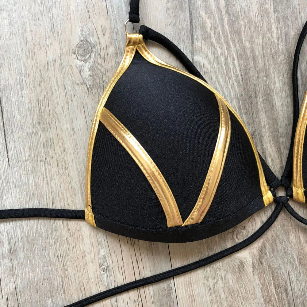 Bikini string tanga à bandes push-up deux pièces Otroma - GUAPPAA