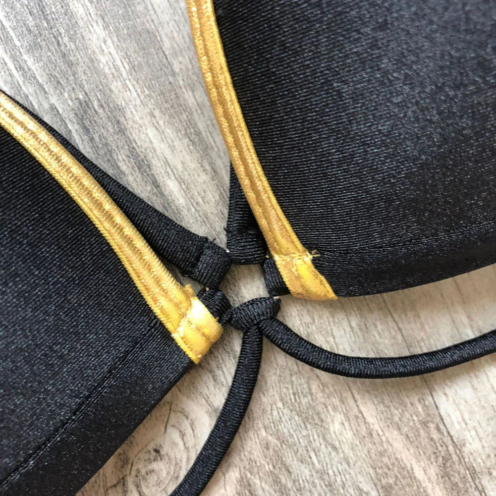 Bikini string tanga à bandes push-up deux pièces Otroma - GUAPPAA
