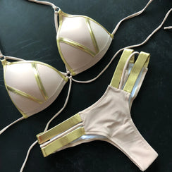 Bikini string tanga à bandes push-up deux pièces Otroma - GUAPPAA