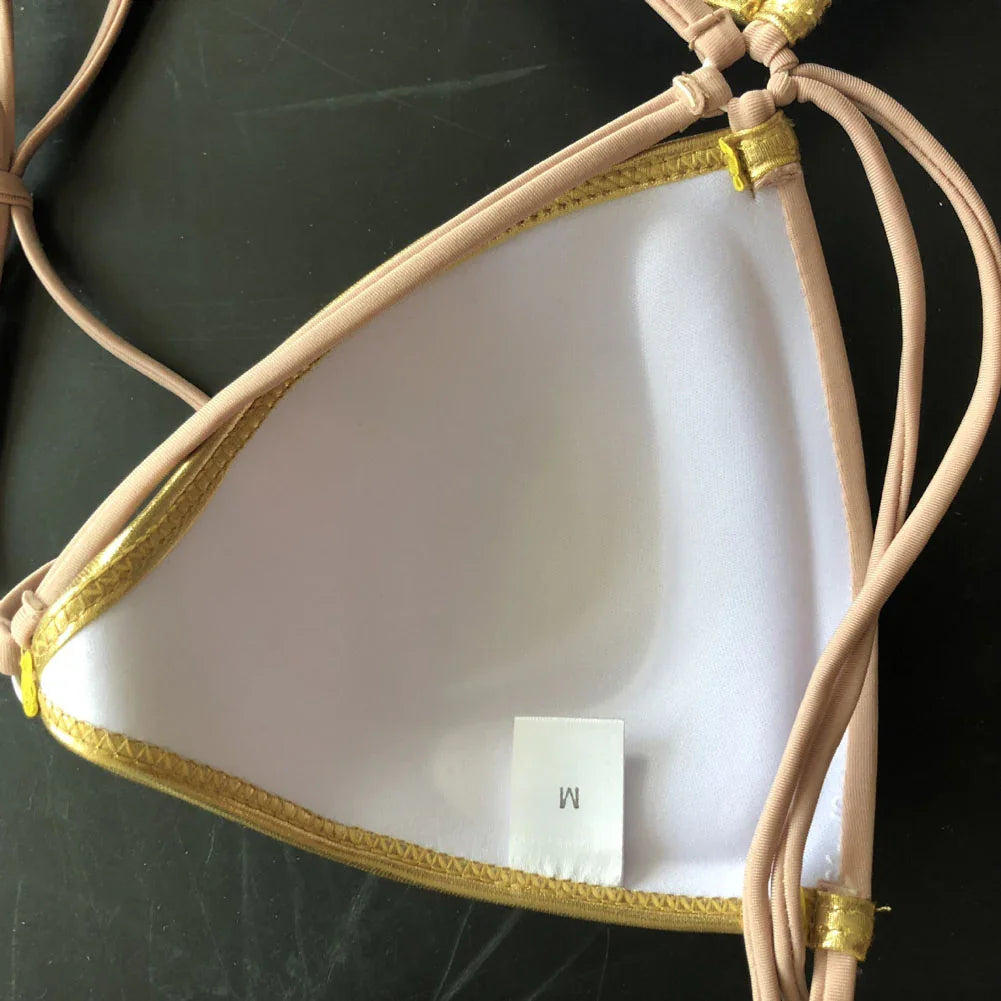 Bikini string tanga à bandes push-up deux pièces Otroma - GUAPPAA