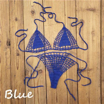 Micro bikini string ficelle brésilien tricoté crochet extrême semi-transparent sexy Seral - GUAPPAA