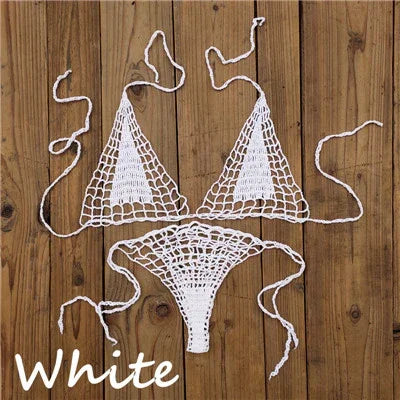 Micro bikini string ficelle brésilien tricoté crochet extrême semi-transparent sexy Seral - GUAPPAA