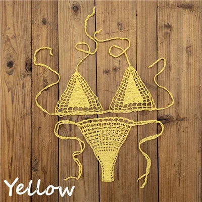 Micro bikini string ficelle brésilien tricoté crochet extrême semi-transparent sexy Seral - GUAPPAA