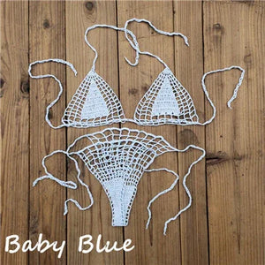 Micro bikini string ficelle brésilien tricoté crochet extrême semi-transparent sexy Seral - GUAPPAA