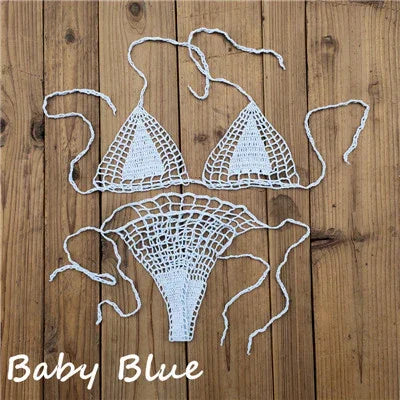 Micro bikini string ficelle brésilien tricoté crochet extrême semi-transparent sexy Seral - GUAPPAA