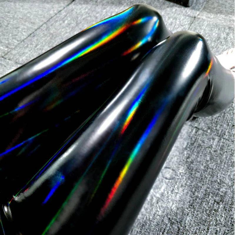S-XL Legging vinyle brillant noir taille haute hologramme - GUAPPAA