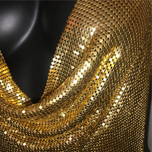 XS-XXL Crop top dos nu brillant à sequins paillettes et décolleté profond Lorna - GUAPPAA