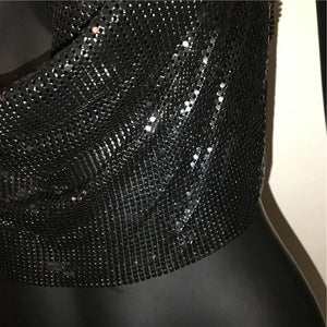XS-XXL Crop top dos nu brillant à sequins paillettes et décolleté profond Lorna - GUAPPAA