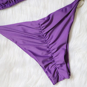 Maillot de bain string tanga ficelle deux pièces push-up à strass Le Majestic - GUAPPAA