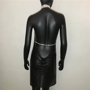 Mini robe à paillettes fendue brillante métallique dorée argentée Nightlook - GUAPPAA