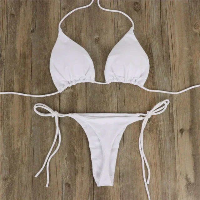 Mini bikini brésilien string ficelle triangle push-up l'Aola - GUAPPAA