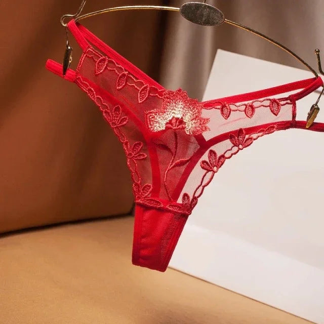 Mini string double ficelle transparent fleuri Midnight - GUAPPAA