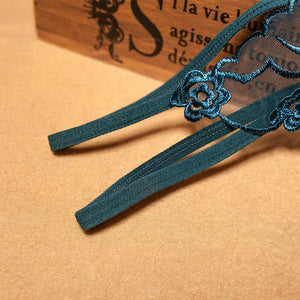 Mini string double ficelle transparent fleuri Midnight - GUAPPAA