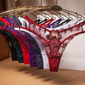 Mini string double ficelle transparent fleuri Midnight - GUAPPAA