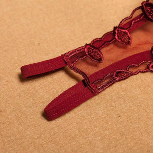 Mini string double ficelle transparent fleuri Midnight - GUAPPAA