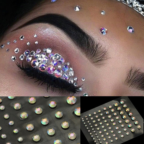 Maquillage strass visage perle et diamant pour la peau