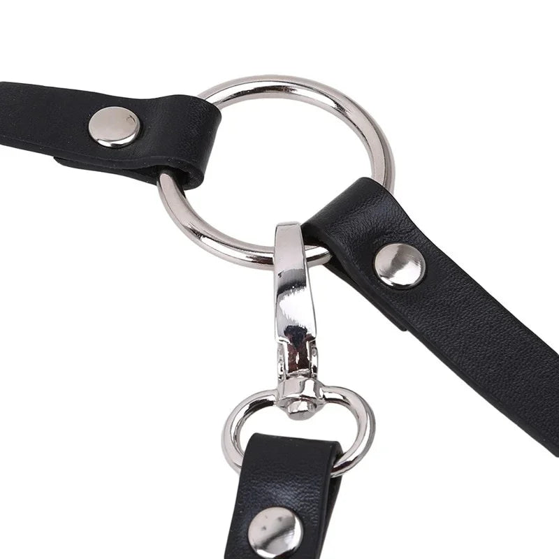 Harnais femme ceinture de taille et bretelles sexy noir BDSM bondage soumise - GUAPPAA