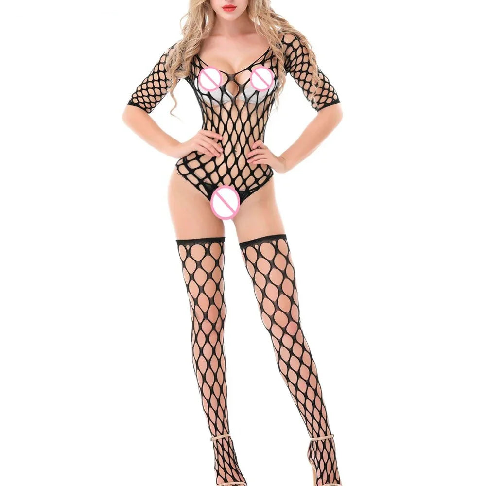 Costume résille 2 pièces body et bas résille large Paralia - GUAPPAA