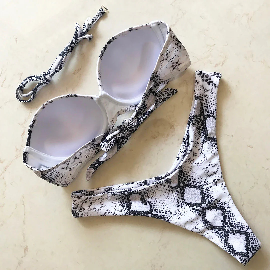 Maillot de bain tanga bandeau push-up deux pièces S M L Maurice - GUAPPAA