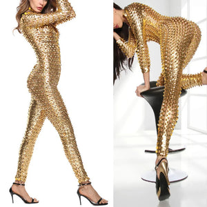 Combinaison moulante sexy femme brillante ajourée La Night - GUAPPAA