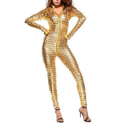 Combinaison moulante sexy femme brillante ajourée La Night - GUAPPAA