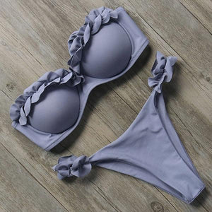 Bikini tanga bandeau push-up deux pièces S M L Frou-Frou - GUAPPAA