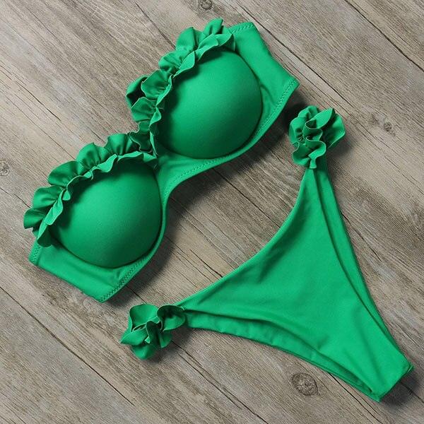 Bikini tanga bandeau push-up deux pièces S M L Frou-Frou - GUAPPAA