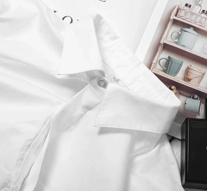 S M L Crop top chemise manches longues noir blanc à boutons mode femme tendance Lenny - GUAPPAA