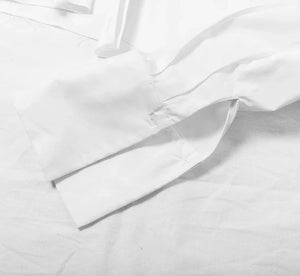 S M L Crop top chemise manches longues noir blanc à boutons mode femme tendance Lenny - GUAPPAA