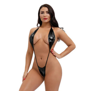 Micro monokini string ficelle une pièce wetlook métallisé Like - GUAPPAA