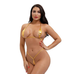 Micro bikini string ficelle brillant wet look effet mouillé métallisé Full Moon - GUAPPAA