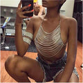 Soutien-gorge à strass et chaînettes ouvert sexy Jewels - GUAPPAA