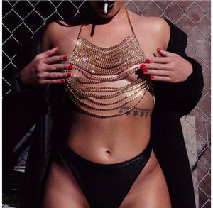 Soutien-gorge à strass et chaînettes ouvert sexy Jewels - GUAPPAA