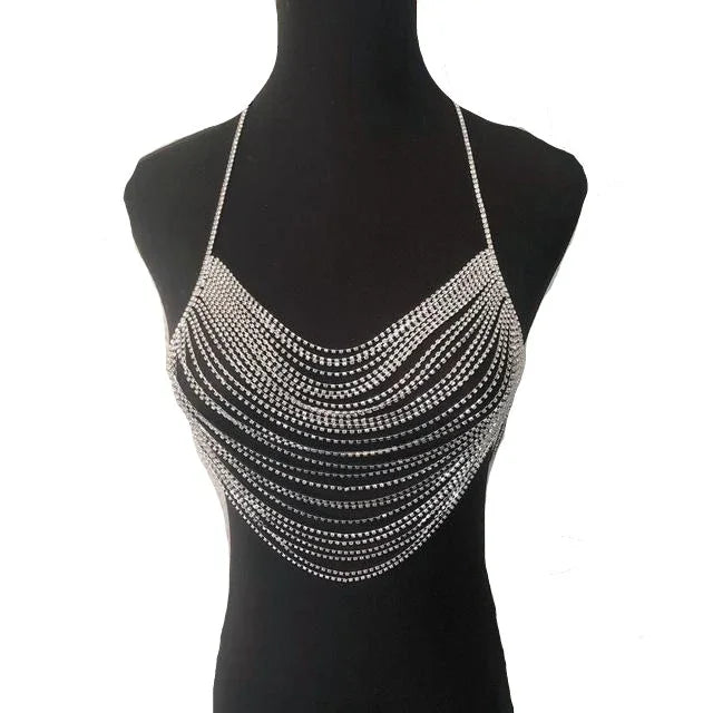 Soutien-gorge à strass et chaînettes ouvert sexy Jewels - GUAPPAA