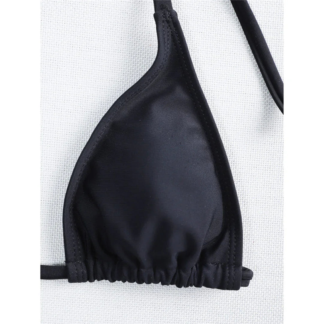 Maillot de bain string ficelle trois pièces avec robe de plage transparente Transparencia - GUAPPAA