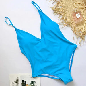 XS-XL Maillot de bain une pièce tanga échancré dos nu - GUAPPAA