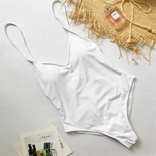 XS-XL Maillot de bain une pièce tanga échancré dos nu - GUAPPAA