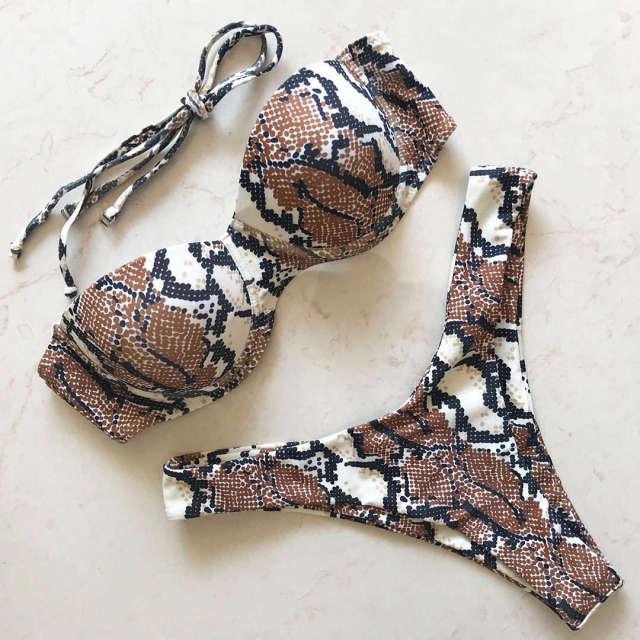 Maillot de bain tanga bandeau push-up deux pièces S M L Maurice - GUAPPAA