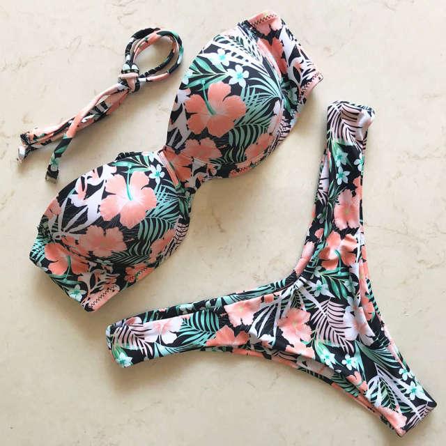 Maillot de bain tanga bandeau push-up deux pièces S M L Maurice - GUAPPAA