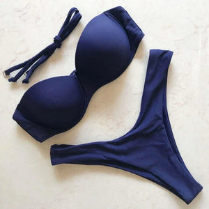 Maillot de bain tanga bandeau push-up deux pièces S M L Maurice - GUAPPAA