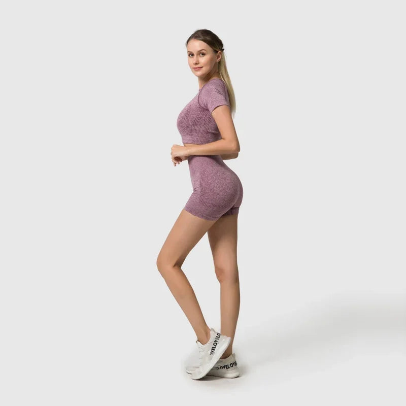 Ensemble deux pièces fitness femme sport crossfit short et crop-top Spring - GUAPPAA