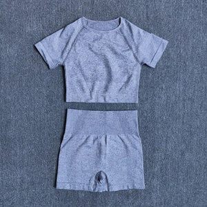 Ensemble deux pièces fitness femme sport crossfit short et crop-top Spring - GUAPPAA