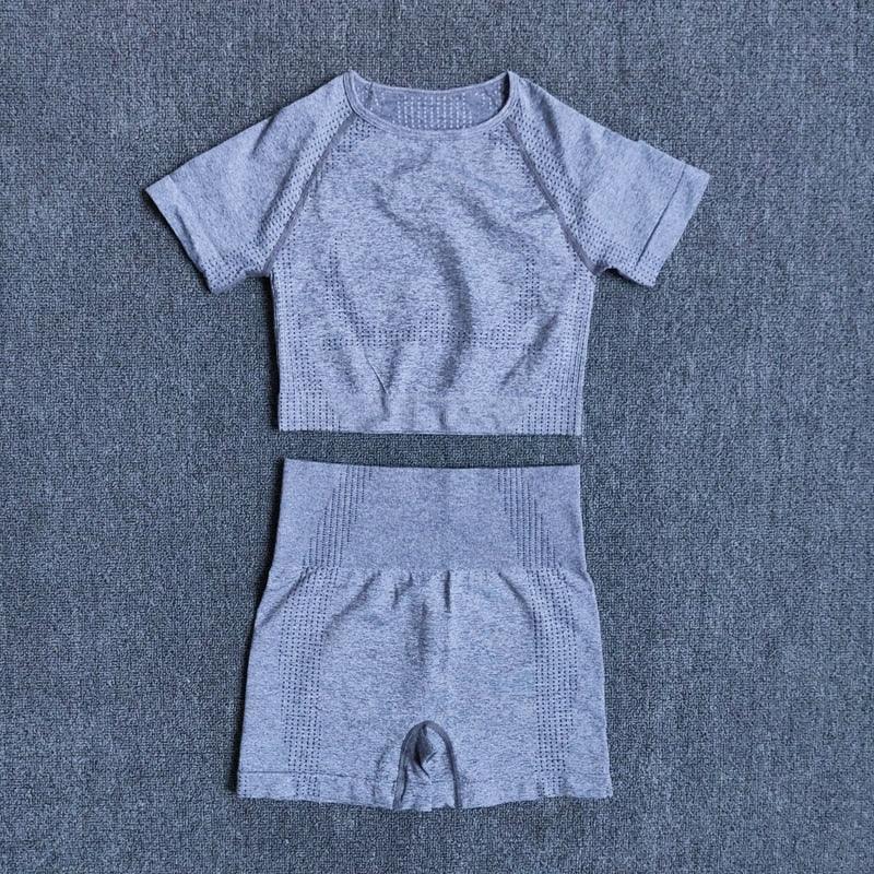 Ensemble deux pièces fitness femme sport crossfit short et crop-top Spring - GUAPPAA