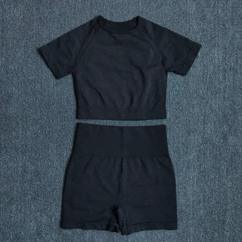 Ensemble deux pièces fitness femme sport crossfit short et crop-top Spring - GUAPPAA