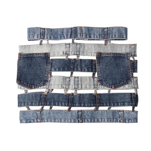 S-L Nova Jupe en jean's taille haute ouverte tendance mode - GUAPPAA