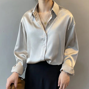Chemise satinée femme élégante chic Winchester S-XXL - GUAPPAA